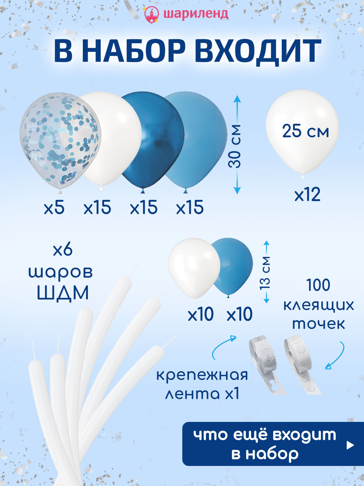 картинка Фотозона "Первый" 103 предметов, синий от магазина Шариленд