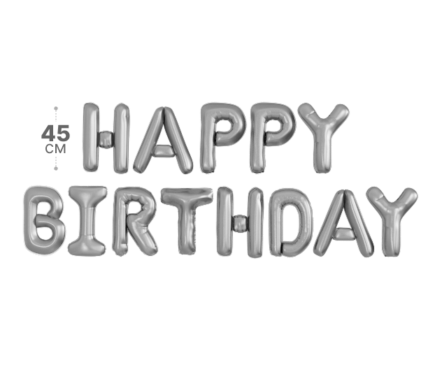 картинка Буквы Happy Birthday, серебро от магазина Шариленд