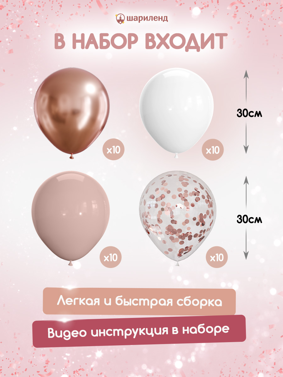 картинка Набор шаров "Мама. Калифорния" 48 шт. от магазина Шариленд