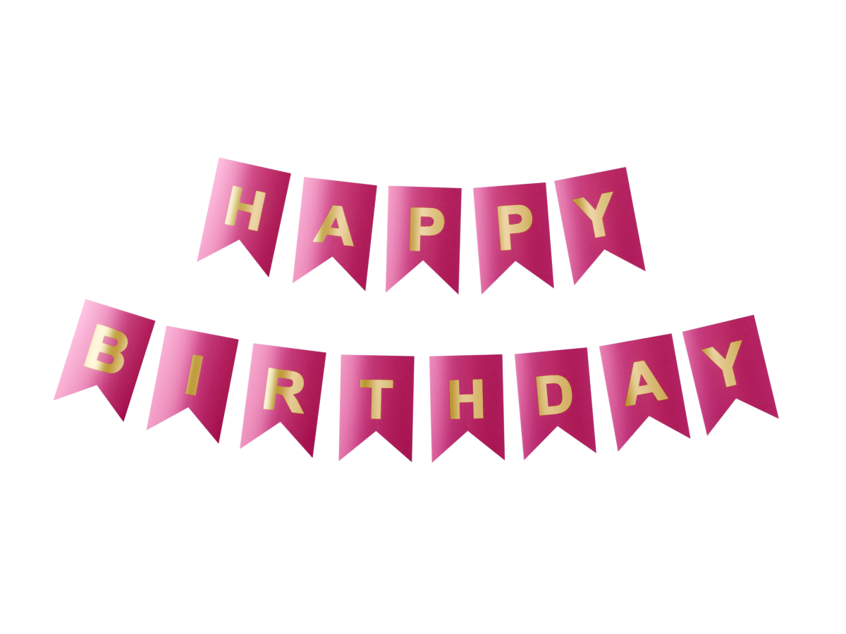 картинка Растяжка Happy Birthday Фуше от магазина Шариленд