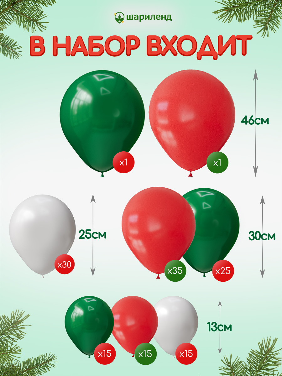 картинка Фотозона "Подарок" 152 предметов, красный/белый/зеленый от магазина Шариленд