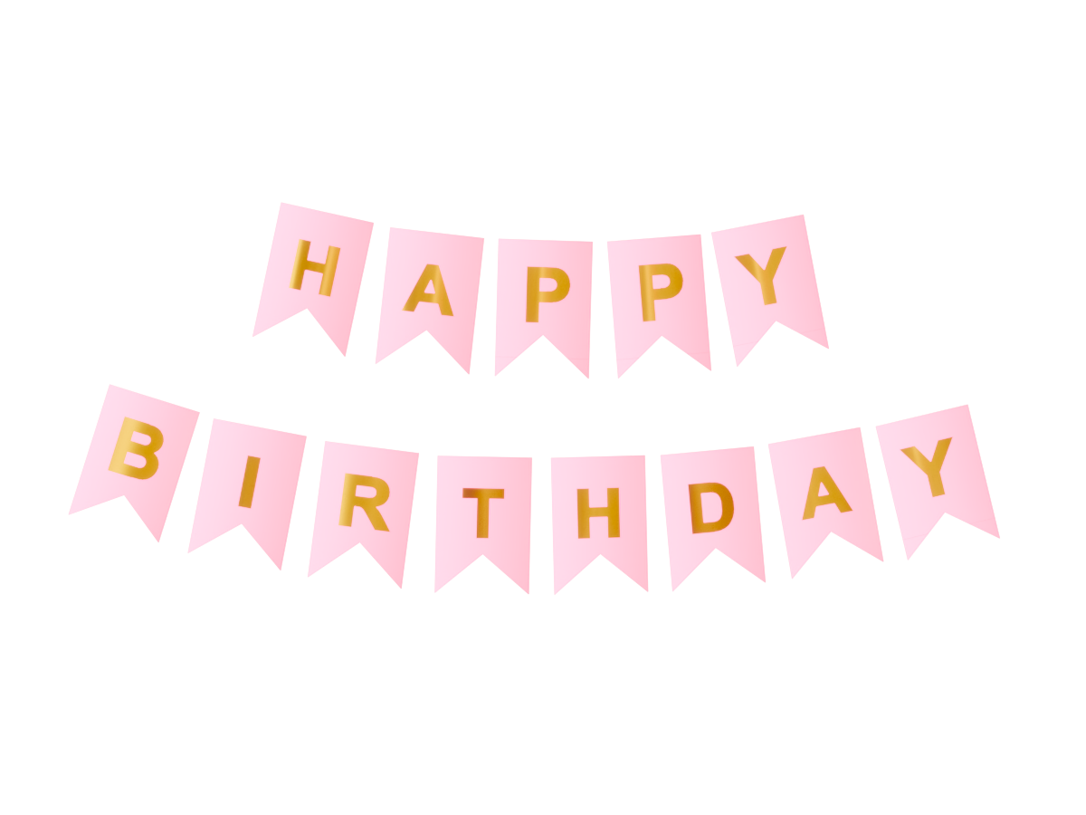 картинка Растяжка Happy Birthday Розовый от магазина Шариленд