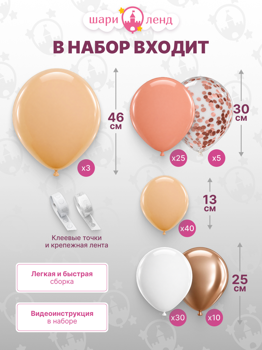 картинка Фотозона "BrideTo. Персик" 133 предметов от магазина Шариленд