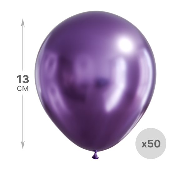 картинка Шар латексный (5"/13см), Фиолетовый, хром, 1гр. 50шт. от магазина Шариленд