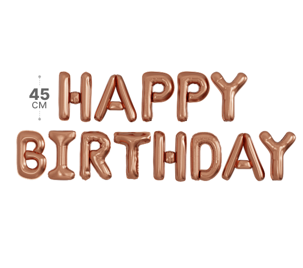 картинка Буквы Happy Birthday, Розовое золото от магазина Шариленд