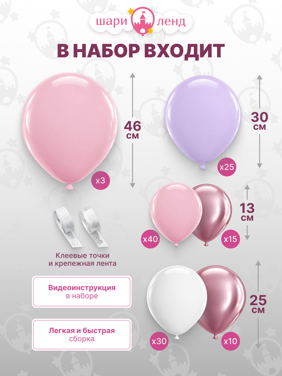 картинка Гирлянда "Единорог" 125 предметов от магазина Шариленд