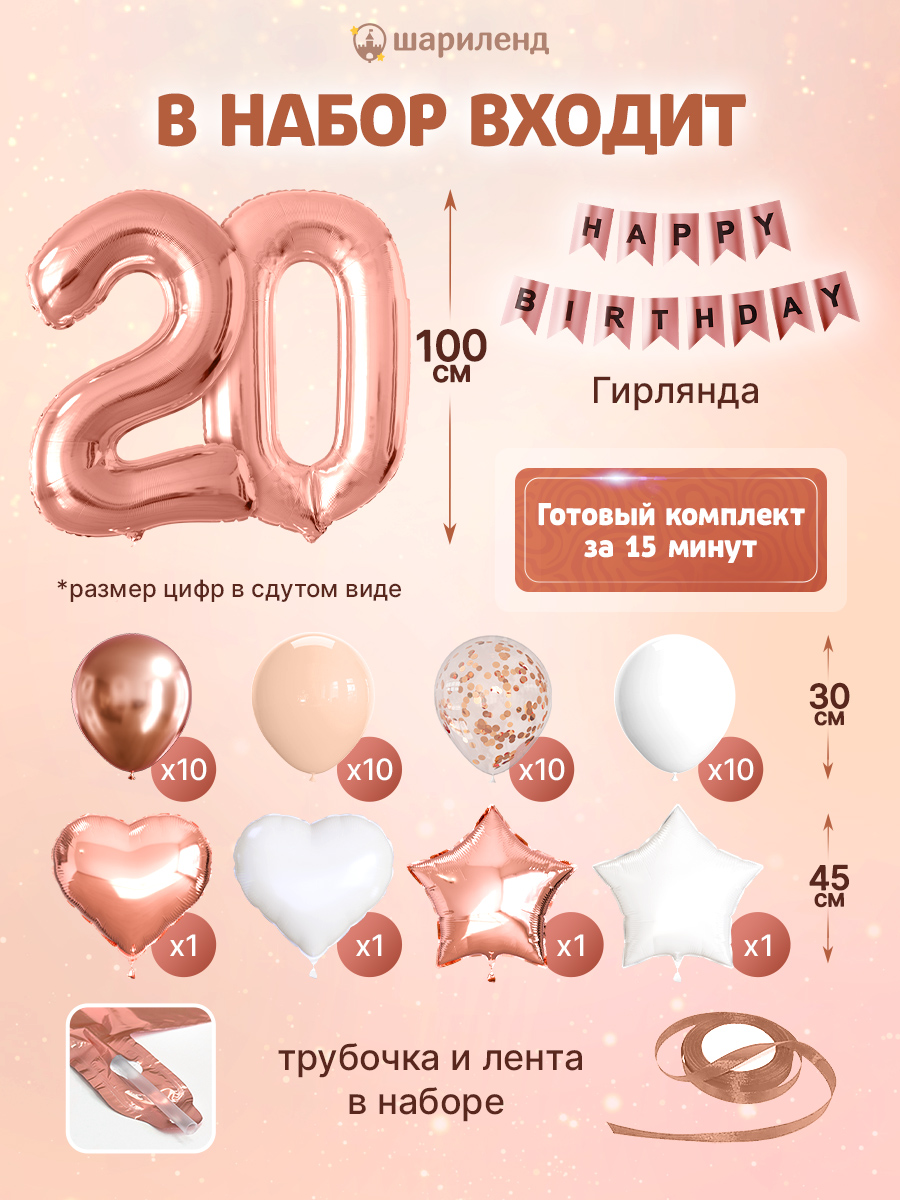 картинка Фотозона "20 лет. Калифорния" 47 предметов от магазина Шариленд