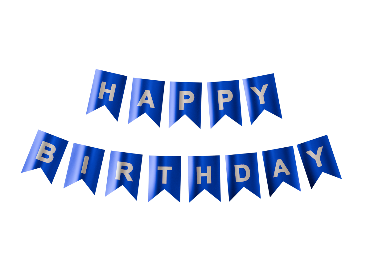 картинка Растяжка Happy Birthday Металлик Синий от магазина Шариленд