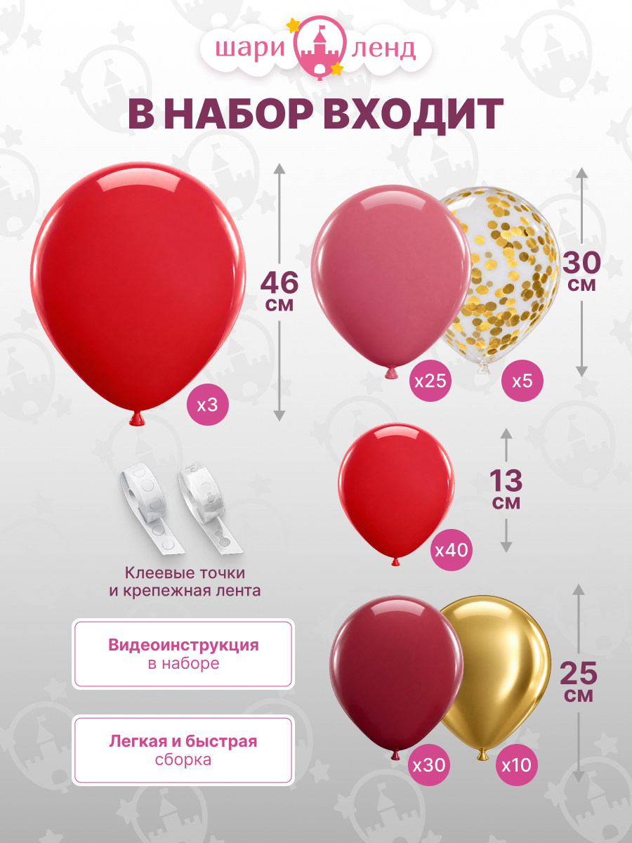 картинка Гирлянда "Вишня" 115 предметов от магазина Шариленд
