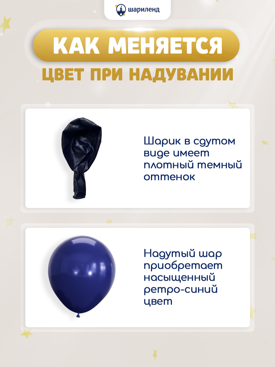 картинка Набор шаров 18", 15 шт.,  ретро темно-синий от магазина Шариленд
