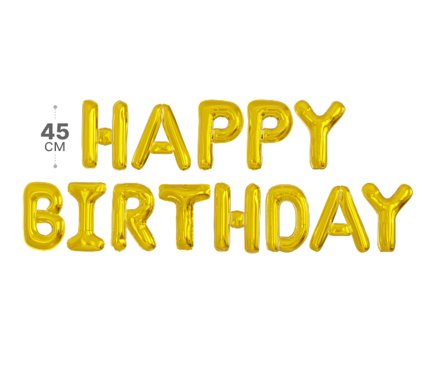 картинка Буквы Happy Birthday, Золото от магазина Шариленд