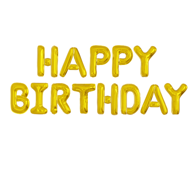 картинка Буквы Happy Birthday, Золото от магазина Шариленд