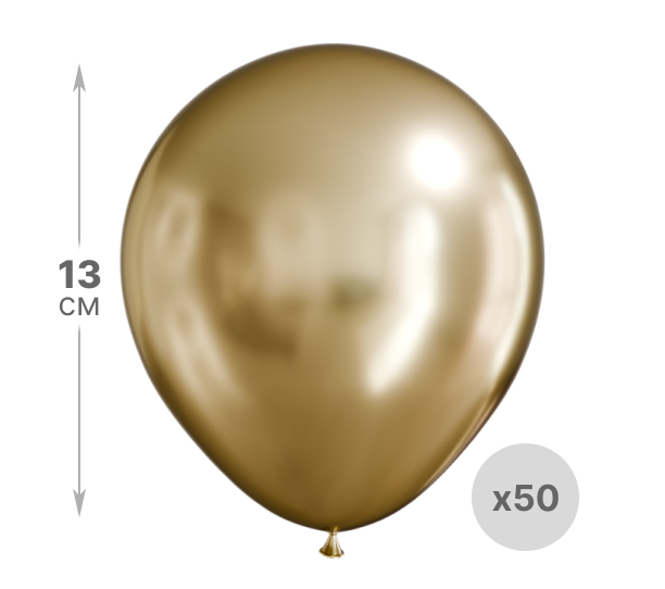 картинка Шар латексный (5"/13см), Золото, хром, 1гр. 50шт. от магазина Шариленд