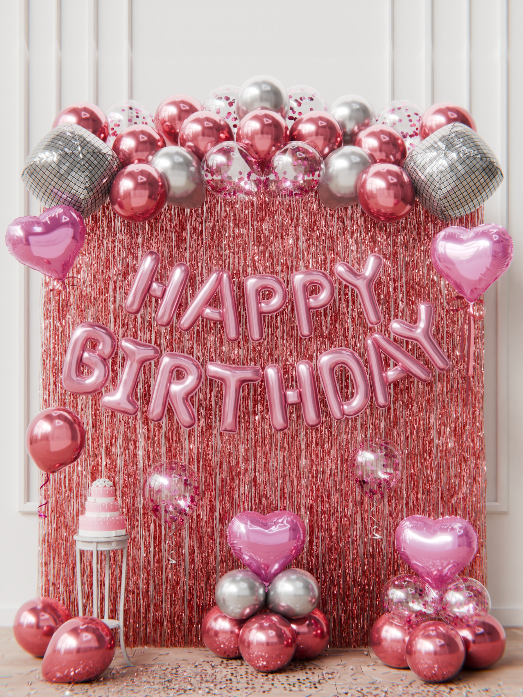 картинка Фотозона "Нарру Bday. Барби" 49 предметов от магазина Шариленд