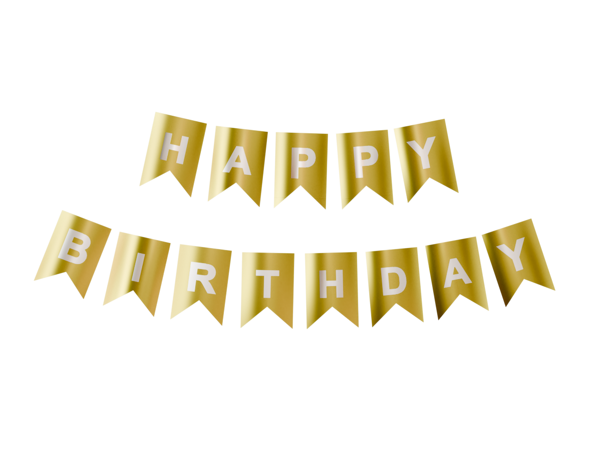 картинка Растяжка Happy Birthday Металлик Золото от магазина Шариленд