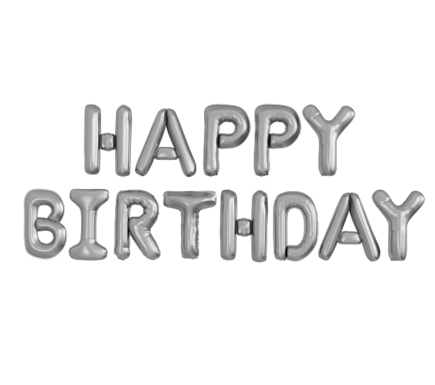 картинка Буквы Happy Birthday, серебро от магазина Шариленд