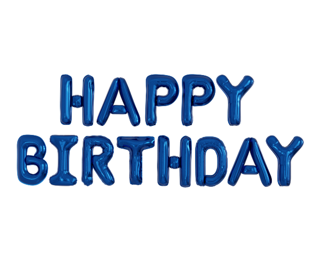 картинка Буквы Happy Birthday, синий от магазина Шариленд