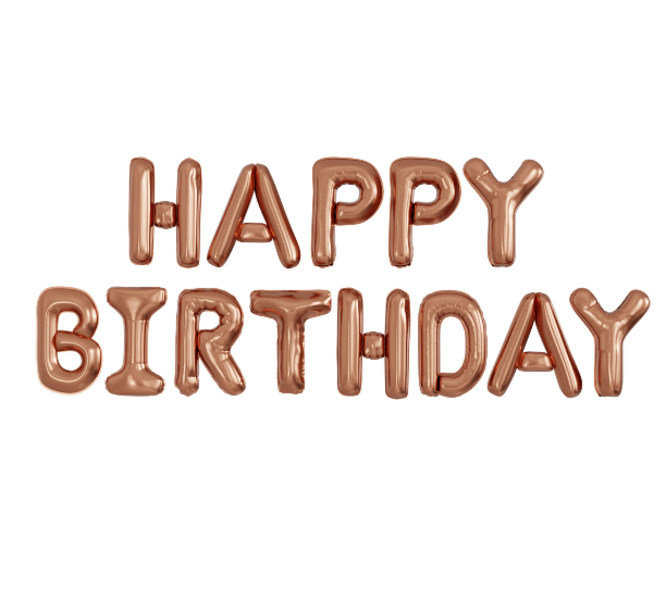картинка Буквы Happy Birthday, Розовое золото от магазина Шариленд